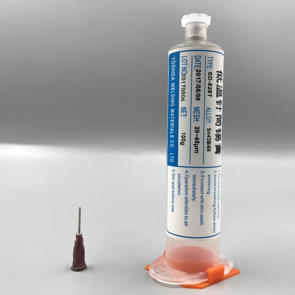 

freeshipping! high quality 100g Sn42Bi58 SD-528T low temperature SMT LED leadfree SMT solder paste