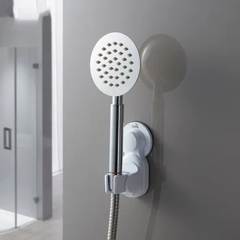

Attachable Shower Head Handset Holder Rack Bracket Suction Cup Shower Holder Wall Mounted Shower Holder for Bathroom Accessory