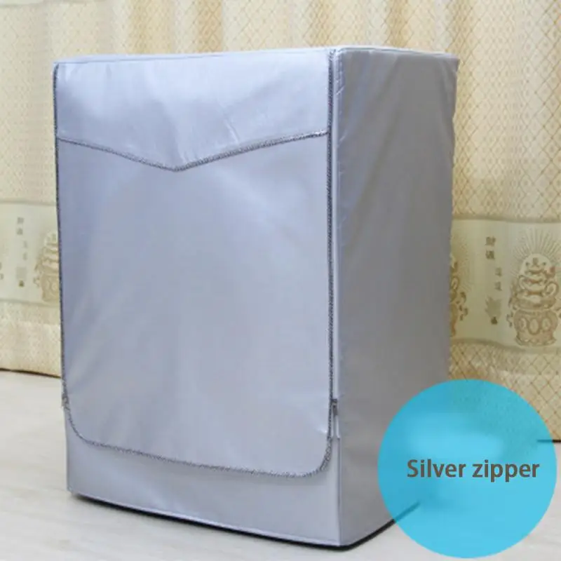 Водонепроницаемый чехол для стиральной машины солнцезащитный крем крышка для стиральной машины сушилка полиэстер серебряное покрытие барабанная машина cubierta lavadora - Цвет: silver edge zipper