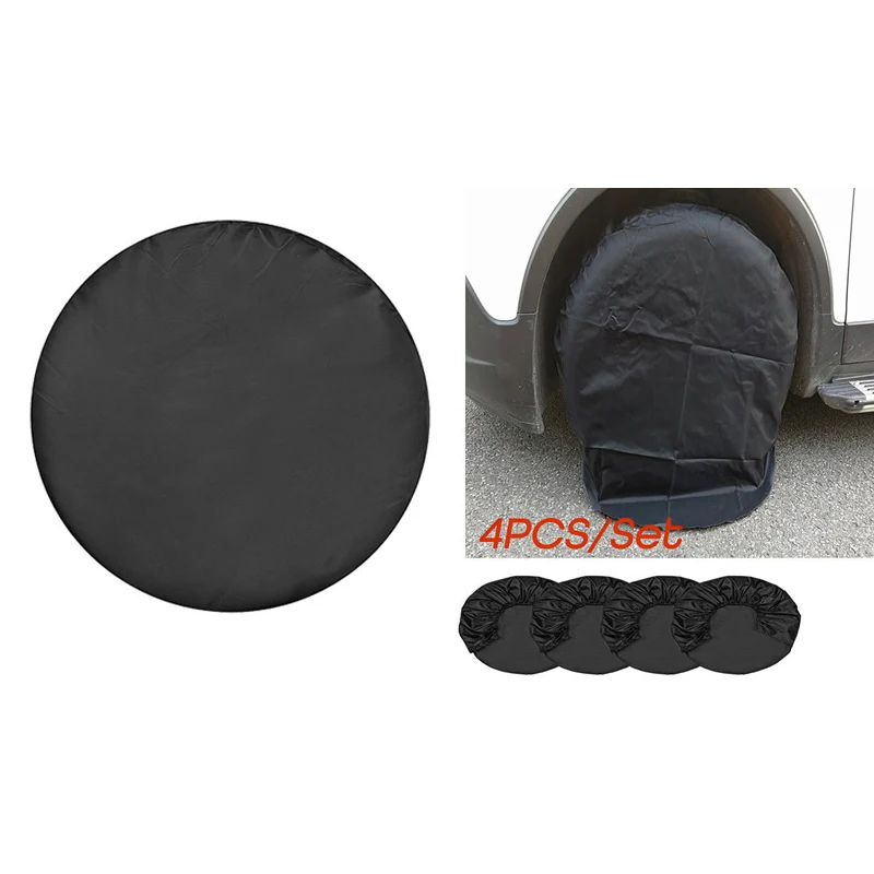4pcs black Auto Wheel Tire Covers Protector Waterproof Anti-scratch 80*30cm 210D Oxford cloth accessories suitable for most cars
