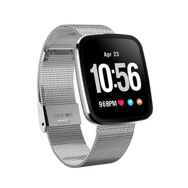 GOLDENSPIKE V6 Смарт часы IP68 Водонепроницаемый Bluetooth SmartWatch монитор сердечного ритма Удаленная камера для iPhone Android телефон - Цвет: silver steel