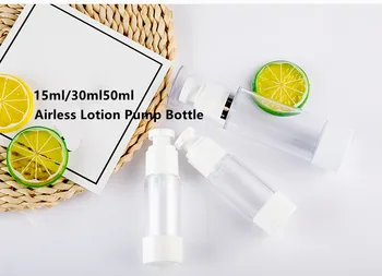 

Pack of 24pcs 50ml 30ml 15ml Clear Empty Airless Bottle Plastic Transparent Lotion Cream Bottle Cosmetic Airless Pump Container