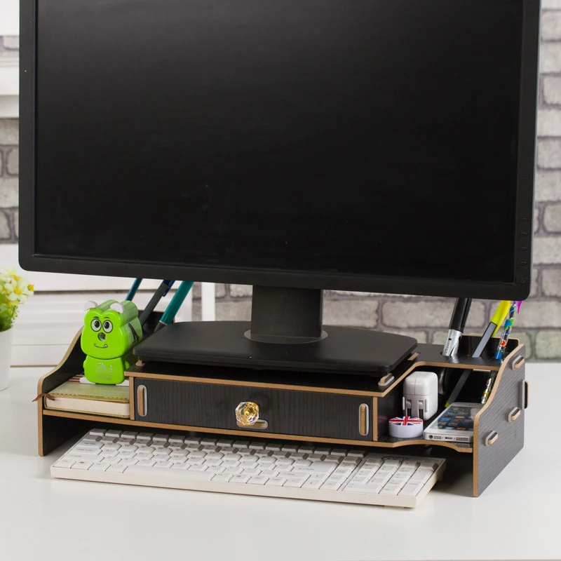 LCD компьютер плюс дерево простой офисный стол кристалл большой ящик полки для