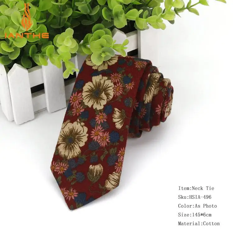 Модные галстуки для мужчин, повседневный хлопчатобумажный галстук для свадьбы, галстуки для деловых мужчин, обтягивающие тонкие классические галстуки с принтом - Цвет: IA496