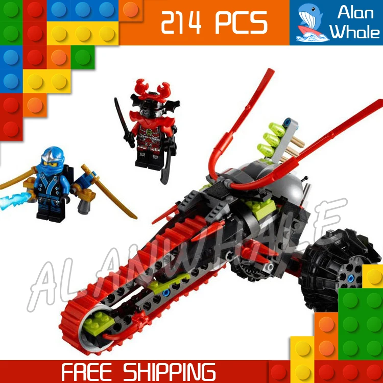 

214pcs Ninja Samurai Warrior Bike Battle Elemental Lightning Blade 9792 Figure Building Blocks Toys Compatible With LegoING