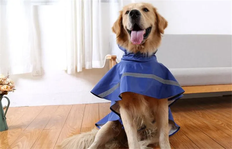 Reflective Big Pet Dog Raincoat Waterproof Dog Coat Jacket Medium Large Dogs Labrador Rainy Day Pet Clothes14