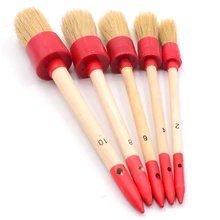 5 шт. деревянной ручкой автомобиля кистей для интерьер детализация приборной панели диски колес кондиционирования воздуха двигателя автомобиля стирка оборудование для очистки