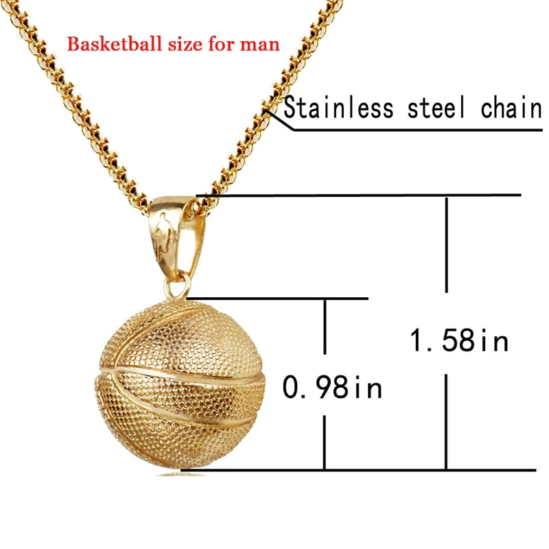 Европейские и американские баскетбольные бейсбольные ожерелья из нержавеющей стали с цепочкой панк рок мужские ювелирные изделия Хип поп подарок, NM003G
