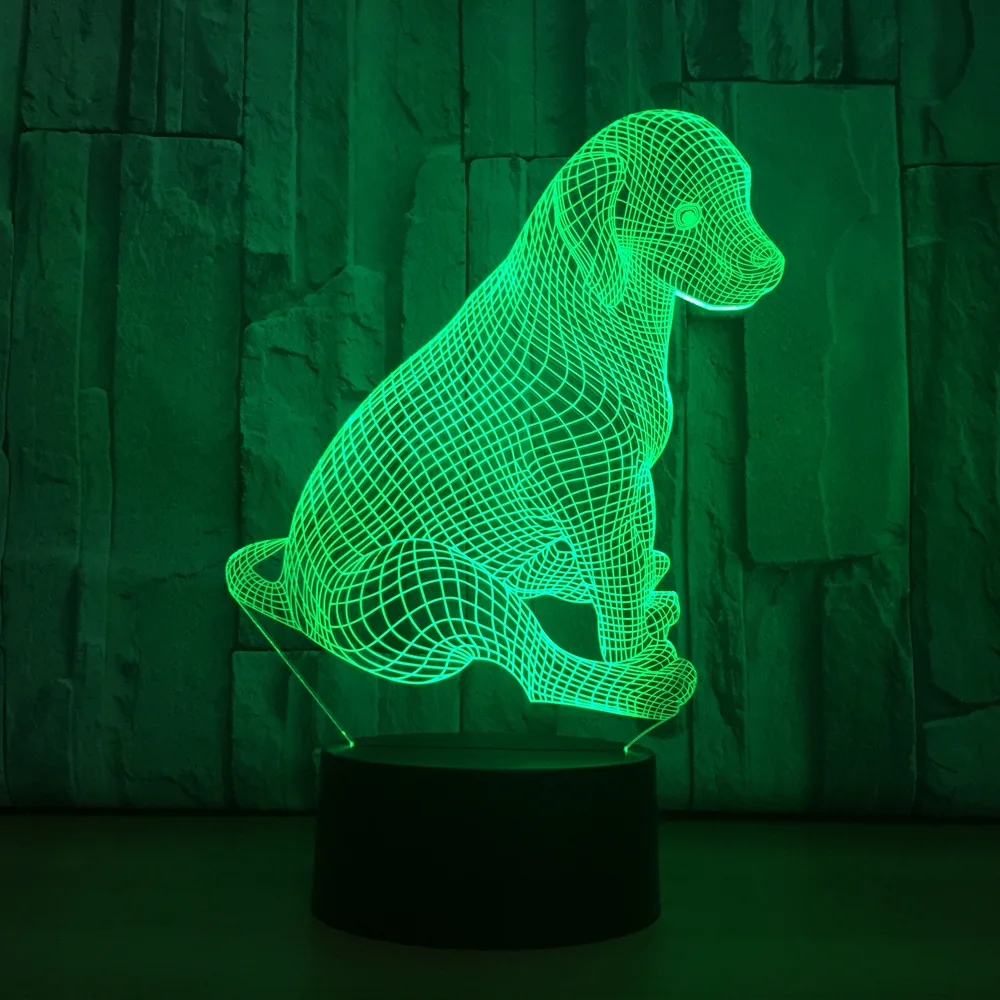 

3D Puppy Labrador LED Table Lamp USB Night Lights 7 Colors 3D Illusion Lights for Living Room Decorative Lamp Free Dropship