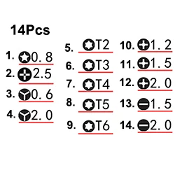 Tri-Wing» и «Y0.6 специальное Крестовая 2,5 Phillips Torx 5-ти точечные с крестообразной головкой Набор отверток для iPhone iPad Ноутбук инструмент для демонтажа - Цвет: FI-2250-14Pcs