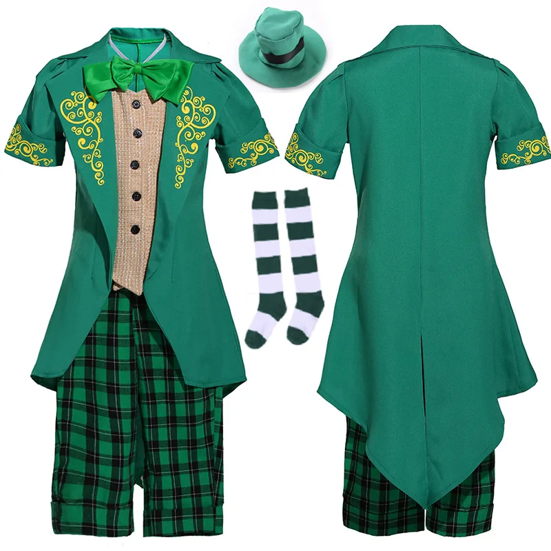 Детские костюмы для взрослых на День Святого Патрика, ирландские костюмы для косплея, полный комплект для девочек, Женский костюм зеленого цвета для вечеринки на Хэллоуин