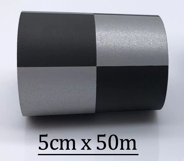 5cmx50m black silver Ширина 5 см высокая видимость серебряная отражательная лента TC Ткань нашивки на одежду - Цвет: 5cmx50m black silver