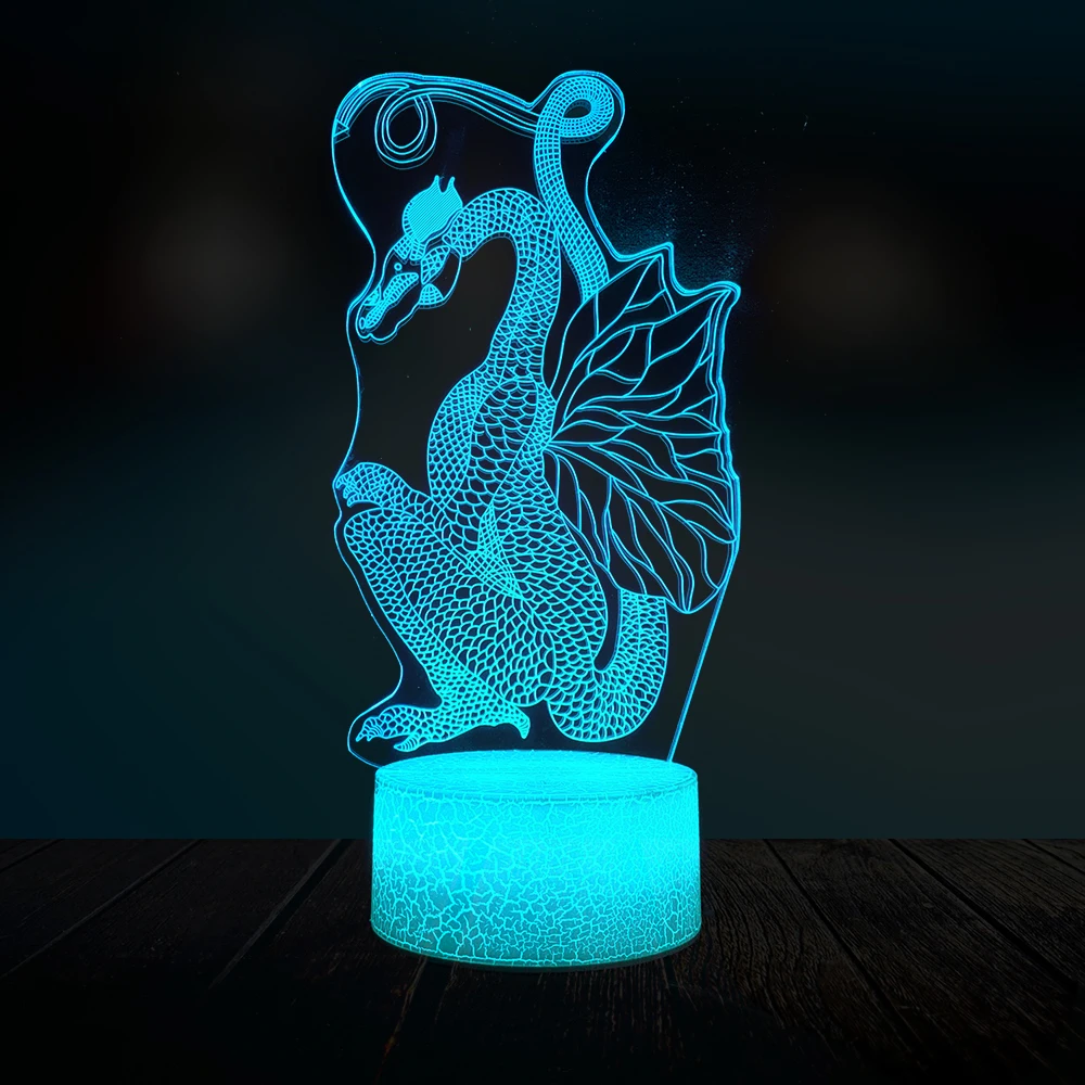 Мультипликационный динозавр 3D лампа RGB светодиодный светильник USB настроение китайский стиль ночник многоцветный сенсорный Дракон Luminaria пеленальный столик стол