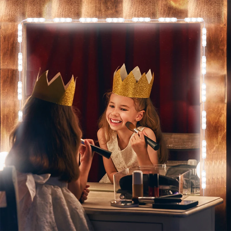 

Hollywood Style LED Vanity Mirror Lights Kit with Dimmable Light Bulbs Lighting Fixture Strip for Makeup Vanity Cosmetic Light