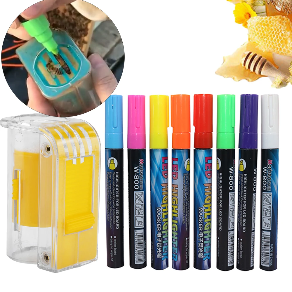 

1set Bee Rearing Queen Marker Bottle Pen Beekeeping Marking 8 Colors Available Plastic Bees Tools Apiculture Tool Kit Supplies