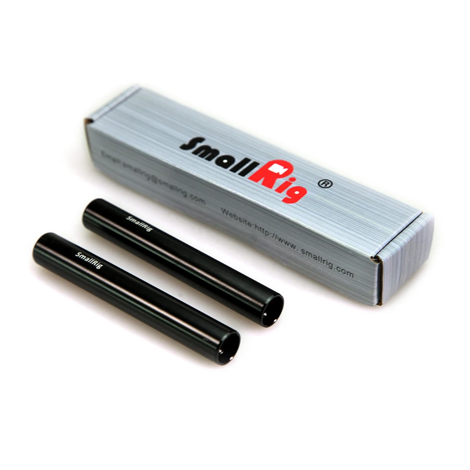 SmallRig DSLR Camera Aluminum Alloy Pair of 15mm Rods (M12-4inch) for Monitor Microphone Attach  1049