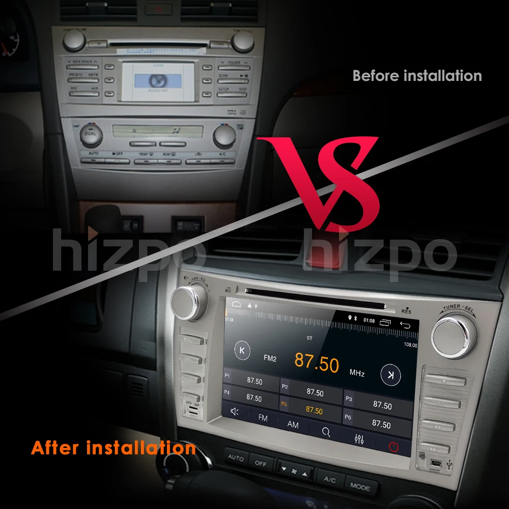 Clearance Android 8.1 Quad Core 8" Car DVD Player For Toyota Camry Aurion GPS Navi Support DAB+SD/USB Touch Screen Radio mp3 Bluetooth SWC 5