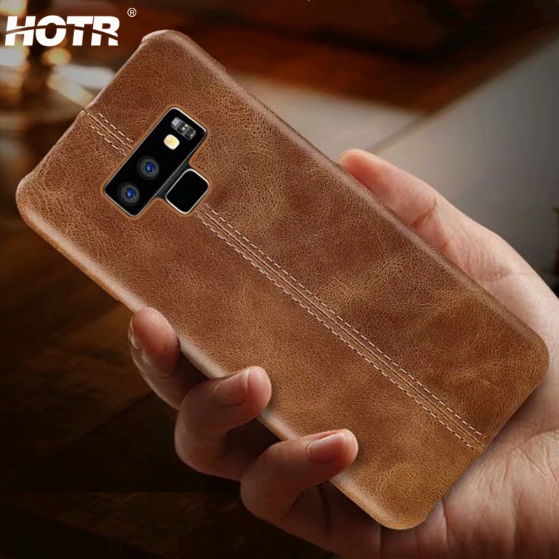 

Luxury Sewing Genuine Leather Back Case for Samsung Galaxy Note 9 Note 8 s8 S9 Plus Real Leather Shockproof Protect Cover