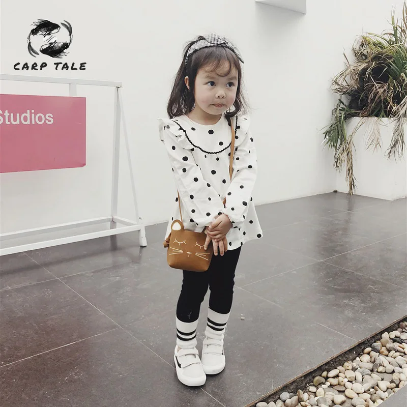 

2019 spring and summer new girls cotton dress baby infant dot long sleeve princess dress newborn dress little girl clothes