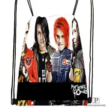 Пользовательский its_my_chemical_romance@ 02-походная сумка на шнурке милый рюкзак для детей(черная спинка) 31x40 см#180611-03-110