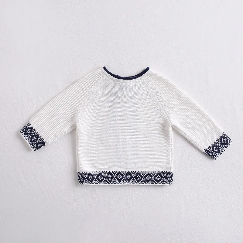 Вязаные свитера для маленьких девочек; весенне-осенний вязаный свитер; синий и белый фарфоровый Кардиган для девочек; Верхняя одежда; BC702