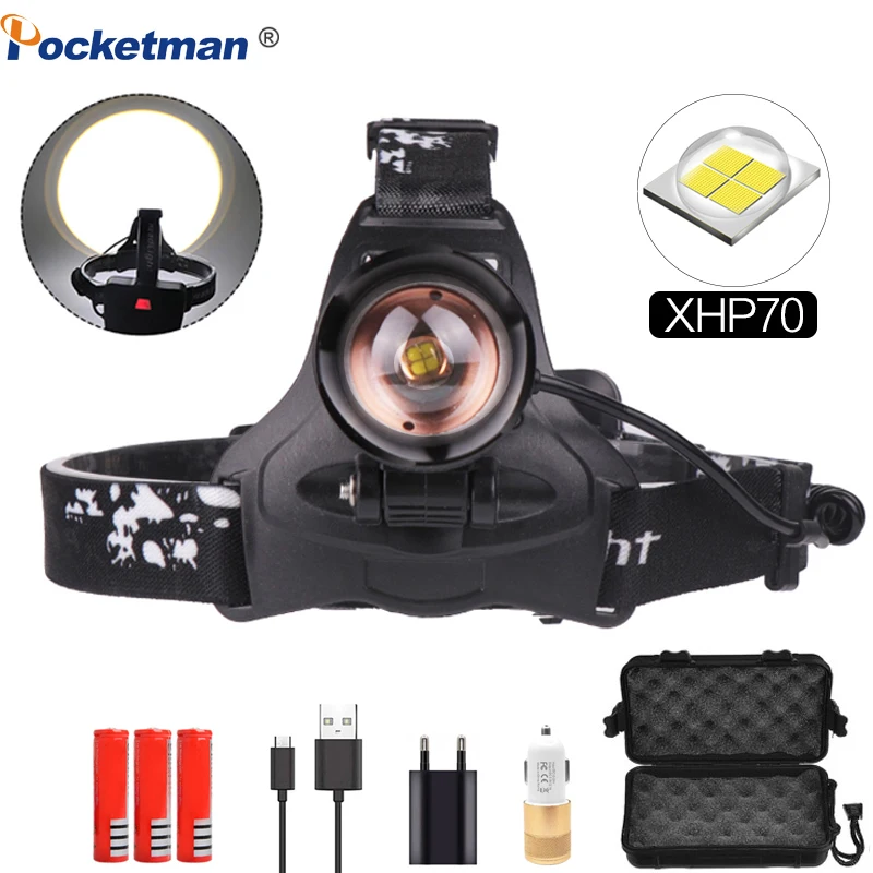 XHP70 powerful Led headlamp 40000lm high power Headlight head lamp