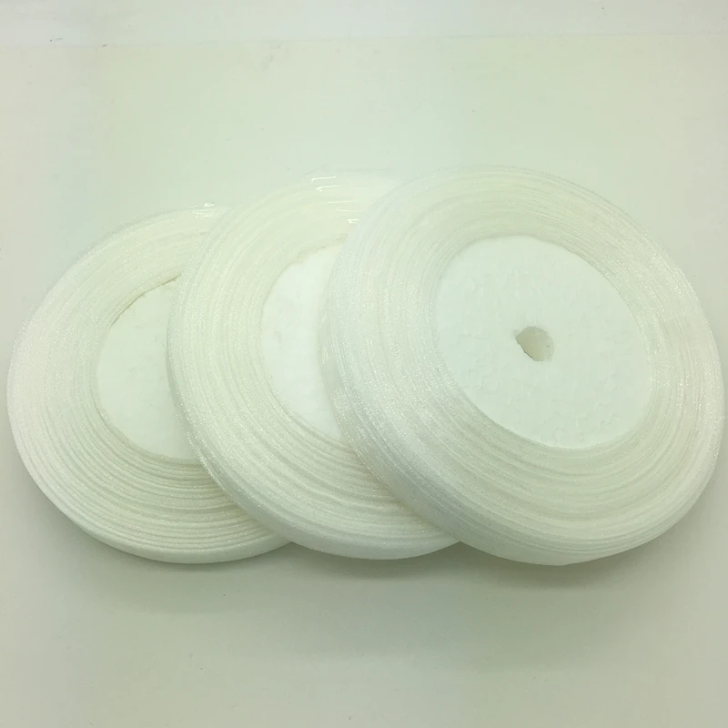 50 Yards 10mm White Satin Ribbon Gift Bow Wedding Craft 3//8/"