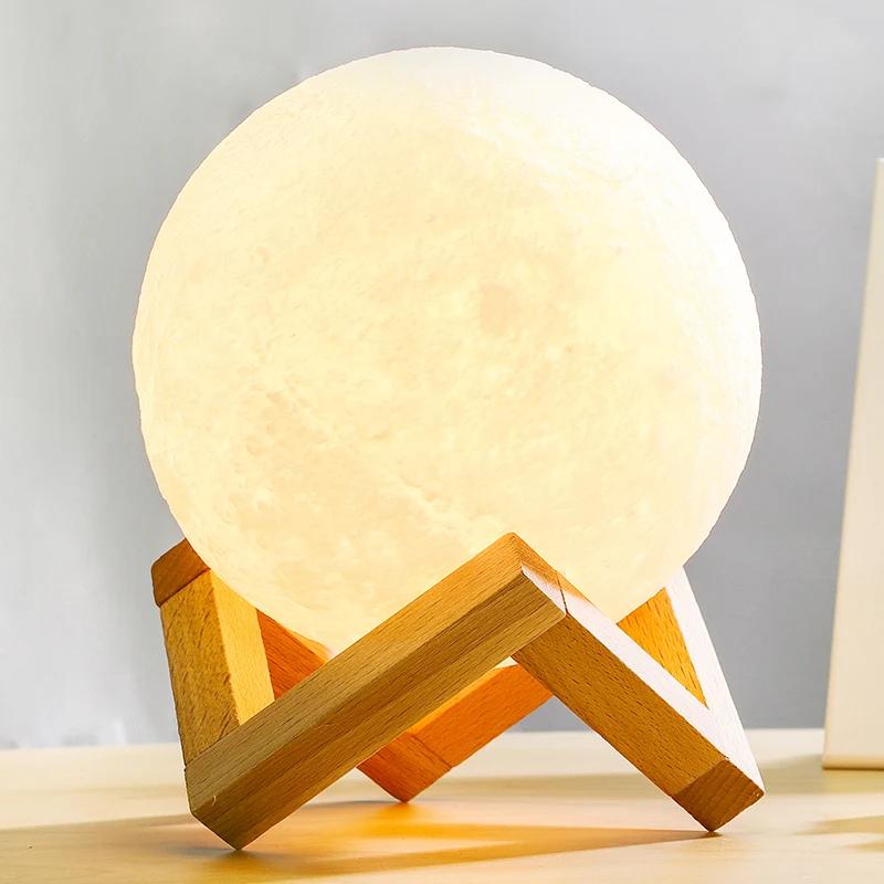 

Newest Novelty Lights LED Rechargeable Touch Switch Magical 3D Print Moon Lamp For Bethroom Decoration Lighting Creative Gift