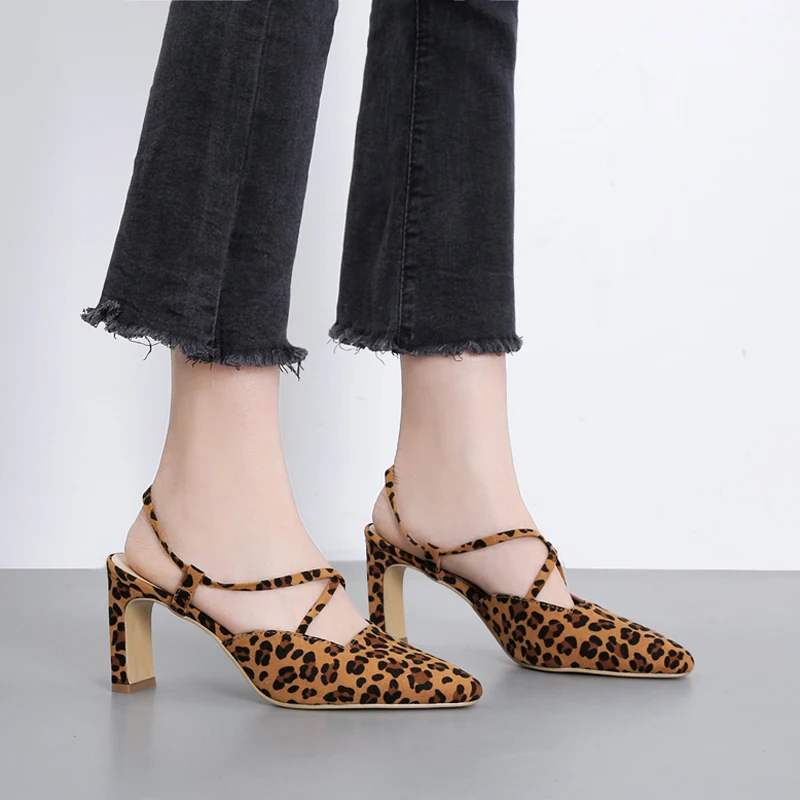 

7cm Heel Leopard Shoes Women Pumps 2019 Women High Heel Shoes Fashion Dress High Heels Ladies Shoes With Heels Chaussure Talon