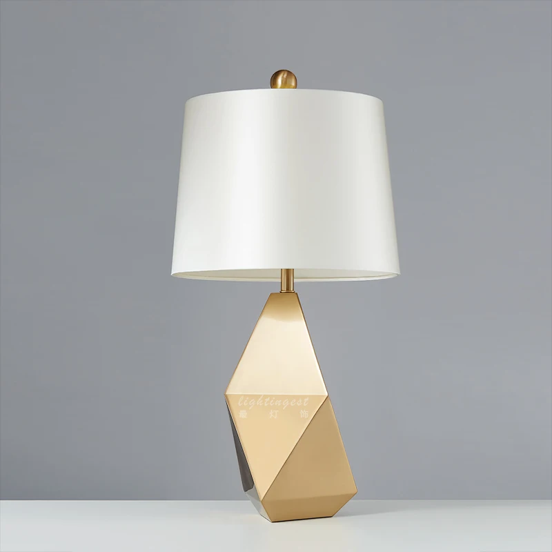 Cheap Modern table lamp American designers creative edge metal cloth cover models tenant hall villas art decorative table lamps