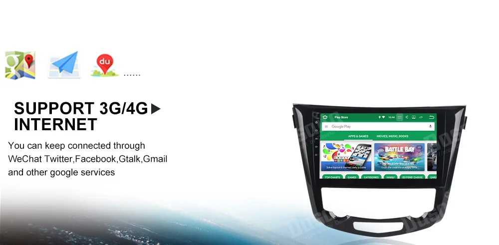 Top Dasaita 10.2" Android 8.1 Car GPS Player Navi for Nissan X-Trail 2014-2017 with 2G+16G Quad Core Stereo Radio Multimedia 4G 20