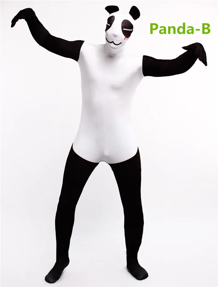 Костюмы зентай из лайкры костюм животного Хэллоуин косплей - Цвет: Panda-B