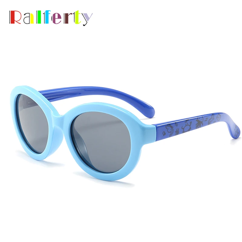 Ralferty Детские Овальные Солнцезащитные очки поляризованные детские для девочек и мальчиков UV400 Солнцезащитные очки гибкие силиконовые TR90 очки аксессуары K1887
