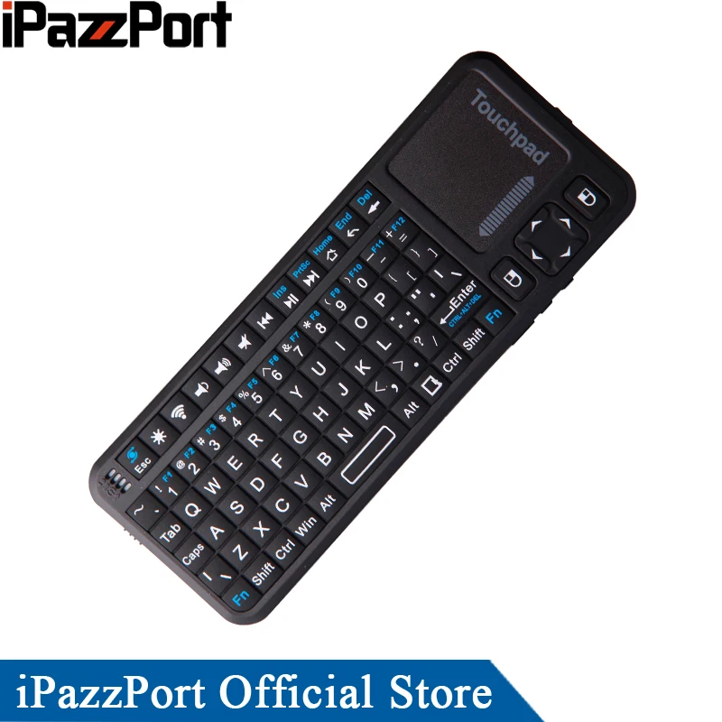 IPazzPort Мини Bluetooth Беспроводная клавиатура Air mouse с сенсорной панелью для iPad/Android планшета/ноутбука/мини-ПК