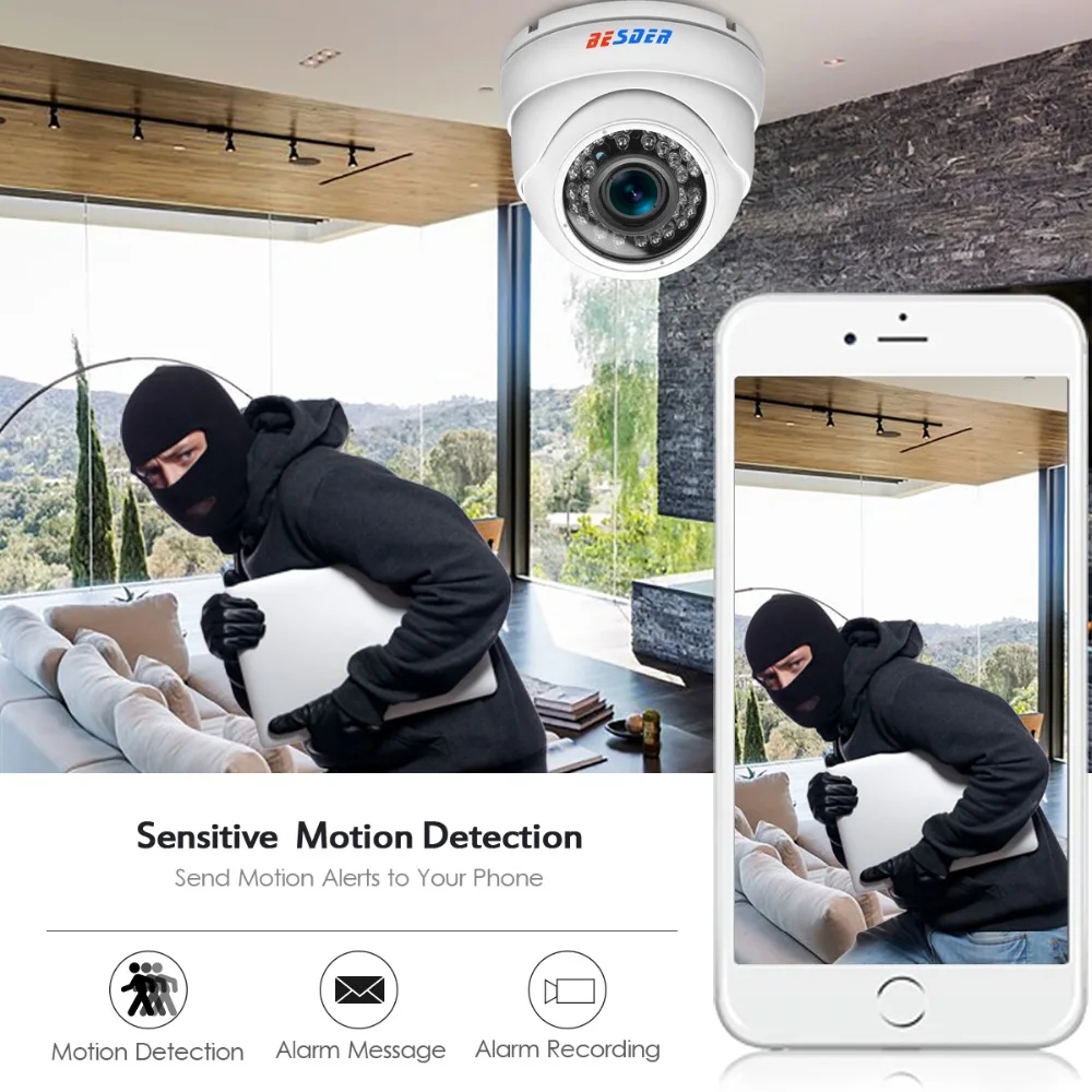 IP камера BESDER 1/2 9 ''SONY IMX323 с автоматическим увеличением 4 кратный