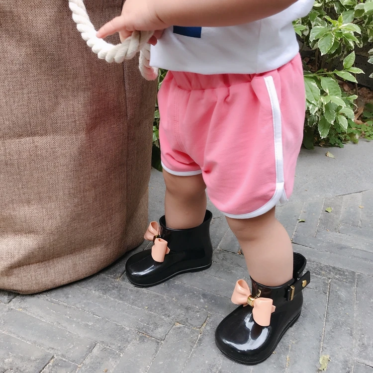 Мини Мелисса Сапоги с бантами Водонепроницаемый Melissa для девочек желе детские сандалии, обувь дышащая обувь Melissa для дождливой погоды; пляжные сандалии