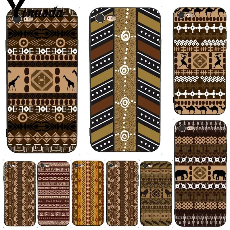 

Yinuoda Africa Aztec Ethic Dominant Protector Phone Case for iPhone 7 6 X 8 6s Plus 5 5S SE XS XR 11 11pro 11promax