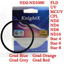 KnightX 49 52 55 58 62 67 72 77 UV STAR ND фильтр ткань для посуды для nikon canon go pro canon 550d объектив canon d7200 700d d3200