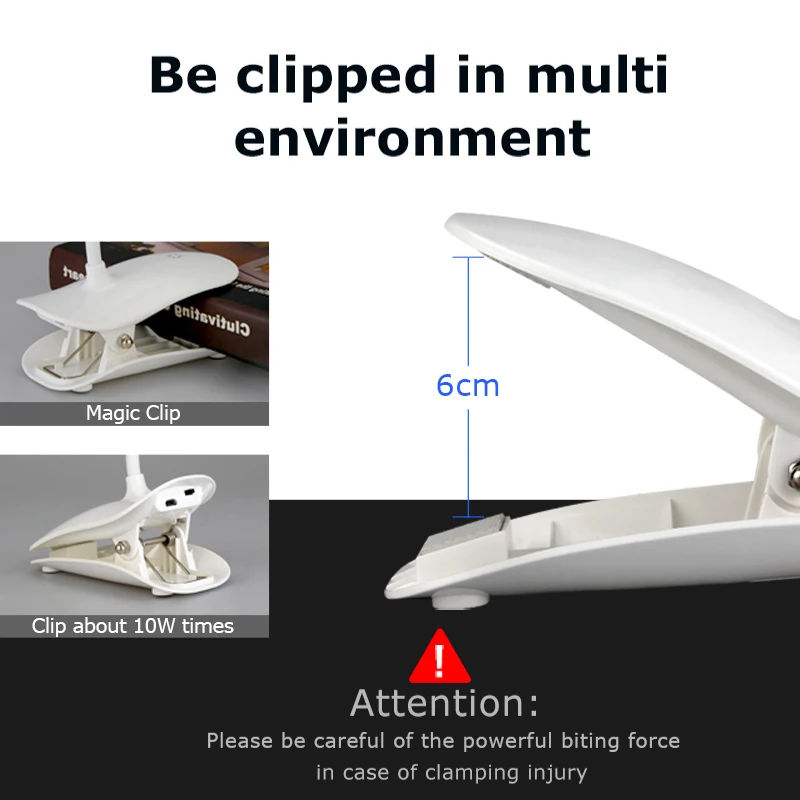  3W 14 pcs LED Eye Protect Clamp Clip Light Table Lamp Stepless Dimmable Bendable USB Powered Touch  - 32725511350