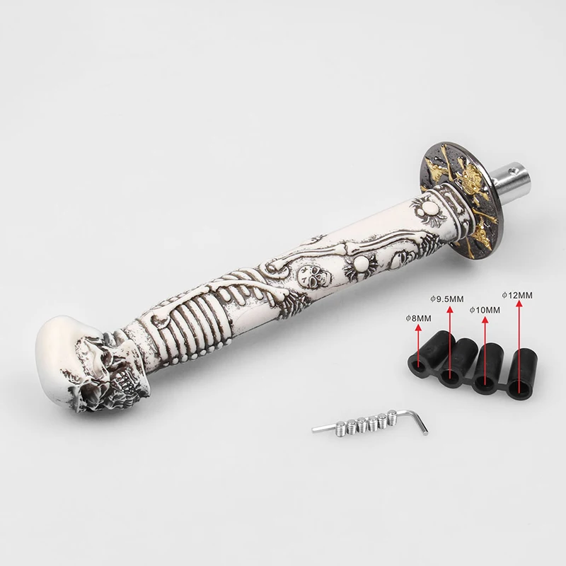 

Stytlish 33CM Japanese Katana Skull Gear Shift Knob Car Refitting Samurai Sword Car Accessory Universal for Car Models White