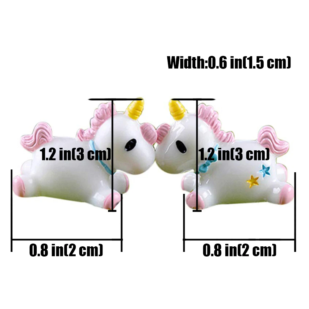 Смола статуэтка единорога 4 шт. модель единорога игрушка микро-ландшафт сделай сам аксессуар торт Топпер орнамент розовый