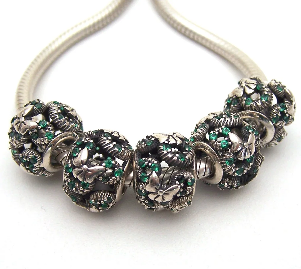 

SSVWG267 5X 100% Authenticity S925 Sterling Silver Beads SilverBead Fit European Charms Bracelet diy jewelry Lampwork