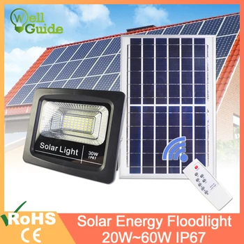 

led flood light Remote Sensor refletor solar floodlight 20W 30W 50W 60W RGB IP65 led solar light Waterproof led light outdoor