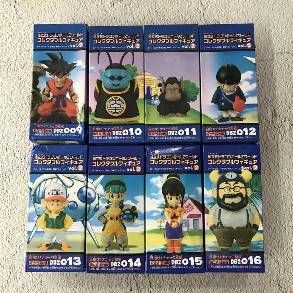 8pcs//set Dragon Ball Z Figures Anime Son Gokou Bulma Videl PVC Model Toy In Box