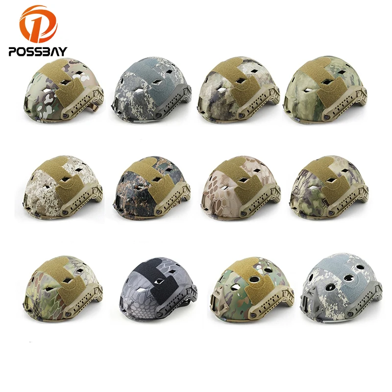 

POSSBAY Military Tactical Camouflage Helmet Cover for Paintball Airsoft Hunting Swat Helmet Accessory Head Protective Cover