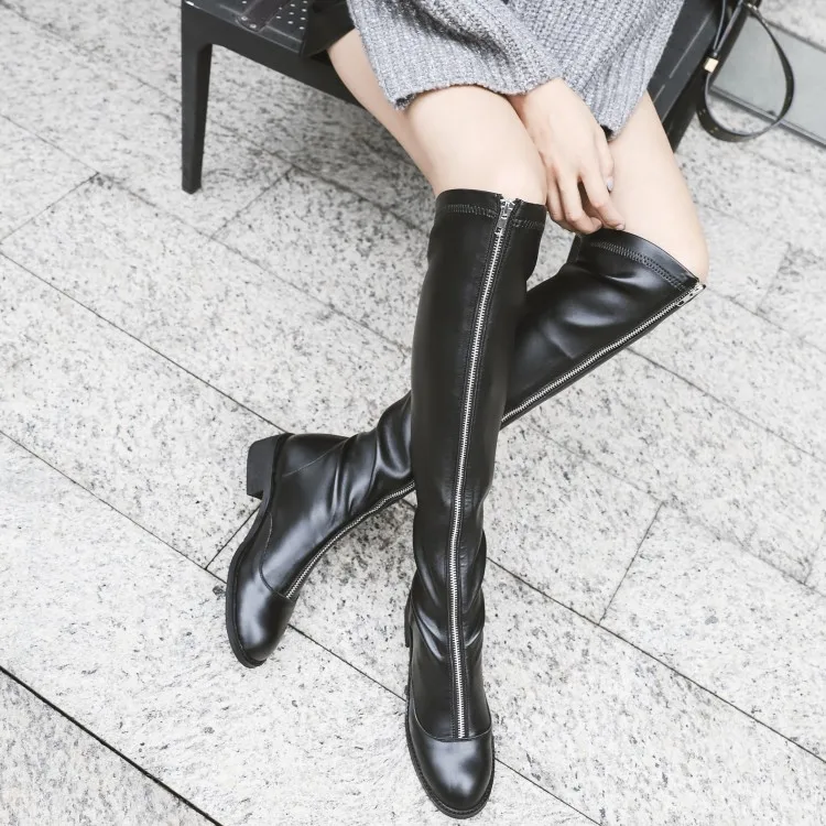 

34-39Two kinds of shoe heig fashion women autumn and winter boots leather made women shoes comfortable zipper high quality boots