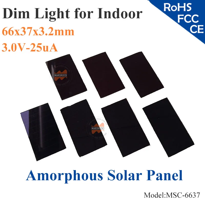 Solares de Silício Amorfo de Película Fina para o Interior do Produto Ito de Células Luz Vidro Calculadora Brinquedos 0-3.2 Bateria 66x37mm 3 v 25ua Dim