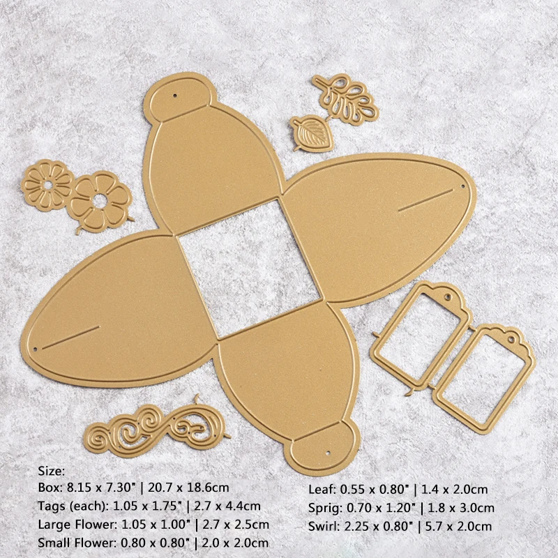 

GJCrafts 20.7 x 18.6cm 7Pcs Tag Metal Cutting Dies Box for Scrapbooking Craft Dies DIY Metal Cutting Stencil Dies