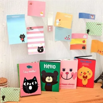 

Cute Cartoon Animal Cat Bear Memo Pad Sticky Note Kawaii Paper Sticker For Kids Korean Stationery Free Shipping