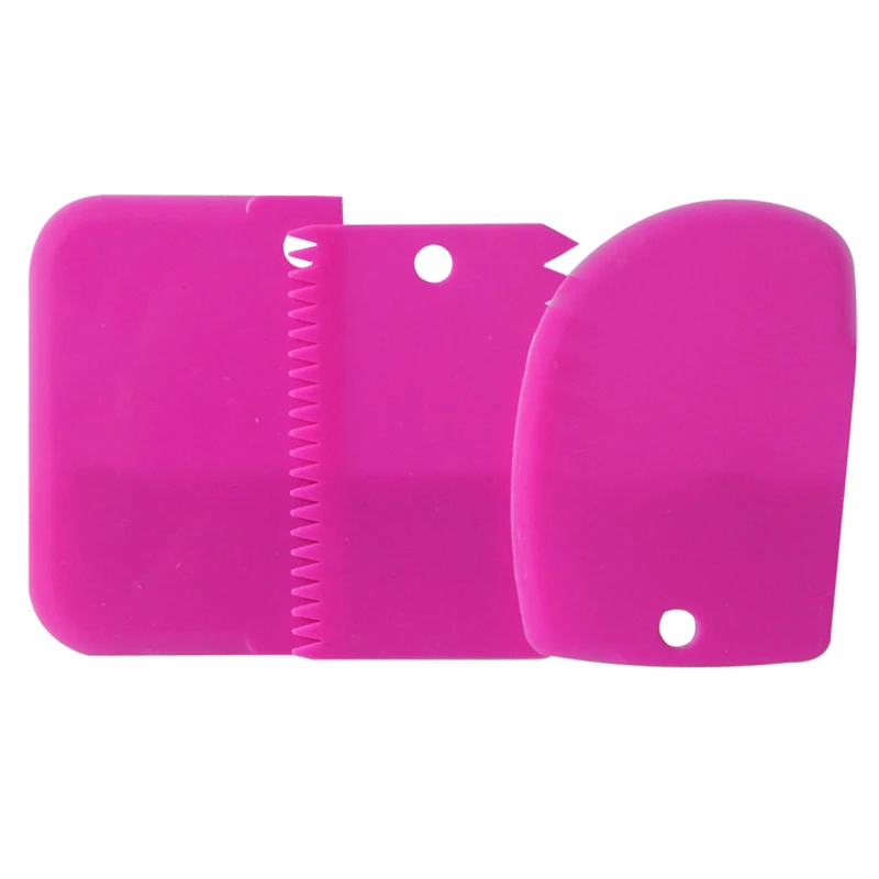 

3Pcs Plastic Dough Icing Fondant Scraper Cake Decorating Baking Pastry Tools Plain Smooth Jagged Edge Spatulas Cutters DTT88